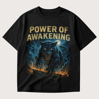 Power Of Awakening Oversized T-Shirt Black - Steel Spirit