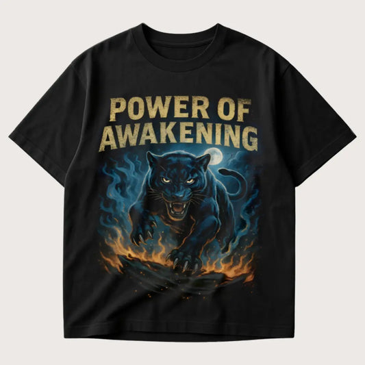 Power Of Awakening Oversized T-Shirt Black - Steel Spirit