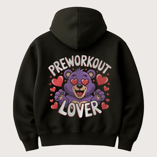 Preworkout Lover (Backprint) Oversized Zipper Hoodie Black – Steel Spirit