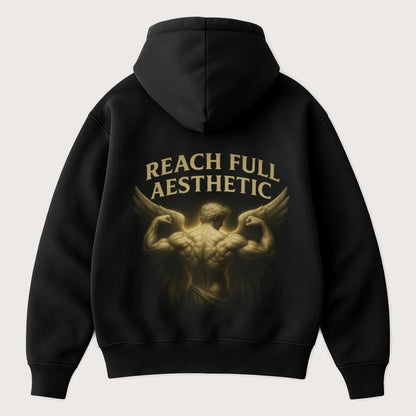 Reach Full Aesthetic (Backprint) Oversized Hoodie Black - Steel Spirit 
