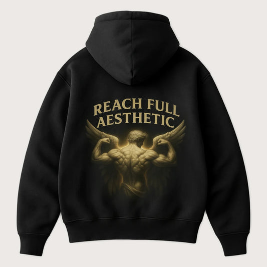 Reach Full Aesthetic (Backprint) Oversized Hoodie Black - Steel Spirit 