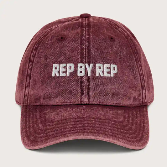  Rep By Rep (Embroidery) Vintage Cord Cap Washed Bordeaux Front – Steel Spirit