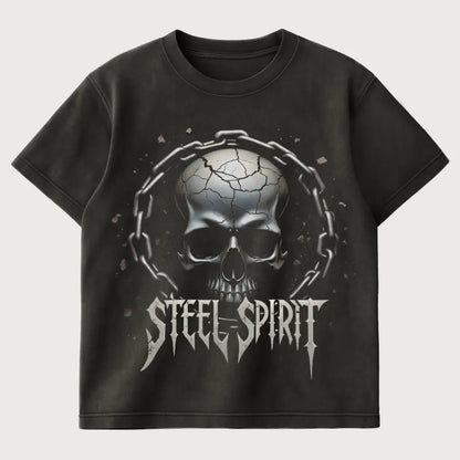 Steel Spirit Oversized T-Shirt Washed Black – Steel Spirit