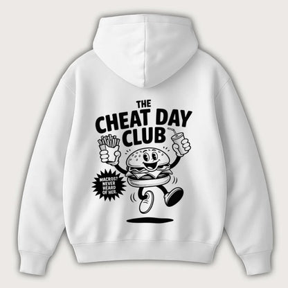 The Cheatday Club (Backprint) Oversized Hoodie White - Steel Spirit 