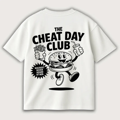 The Cheatday Club (Backprint) Oversized T-Shirt White - Steel Spirit