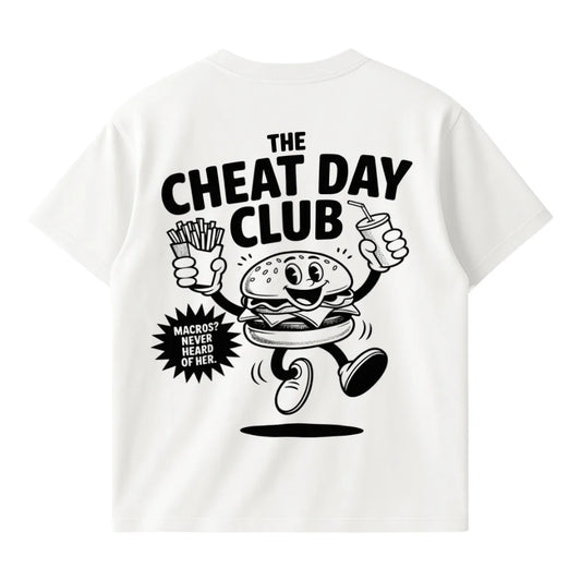 The Cheatday Club (Backprint) Oversized T-Shirt White - Steel Spirit