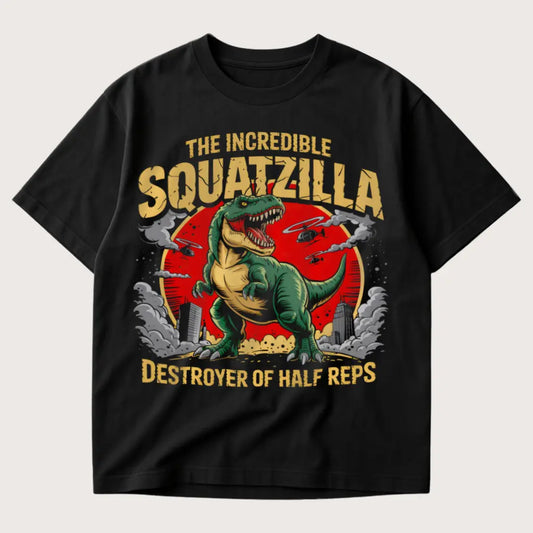 The Incredible Squatzilla Oversized T-Shirt Black – Steel Spirit