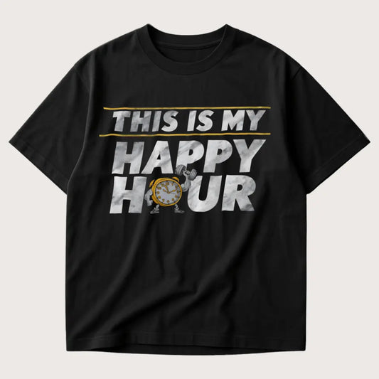 This Is My Happy Hour Oversized T-Shirt Black – Steel Spirit