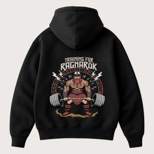 Training For Ragnarök Oversized Hoodie Black - Steel Spirit 