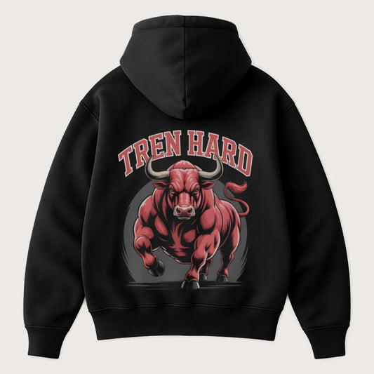 Tren Hard (Backprint) Oversized Hoodie Black - Steel Spirit