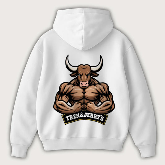 Tren&Jerry's (Backprint) Oversized Hoodie White - Steel Spirit 
