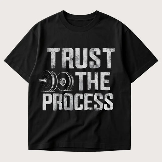 Trust The Process Oversized T-Shirt Black - Steel Spirit 