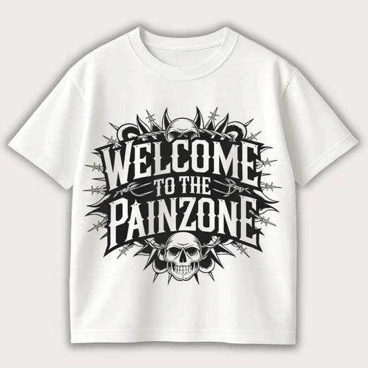 Welcome To The Painzone Oversized T-Shirt White – Steel Spirit