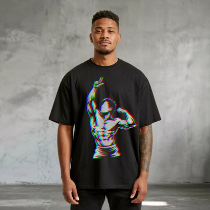 Zyzz Glitch Oversized T-Shirt Black - Steel Spirit