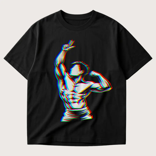 Zyzz Glitch Oversized T-Shirt Black - Steel Spirit
