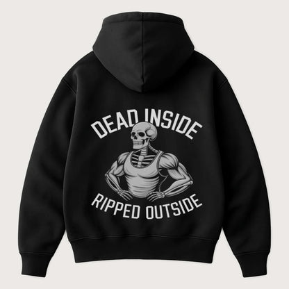 Dead Inside But Shredded Oversized Hoodie Black – Steel Spirit