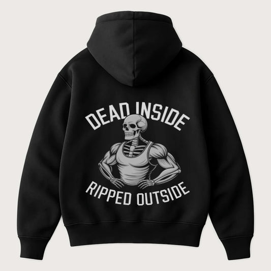 Dead Inside But Shredded Oversized Hoodie Black – Steel Spirit