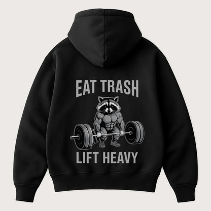 Eat Trash Lift Heavy (Backprint) Oversized Hoodie Black - Steel Spirit