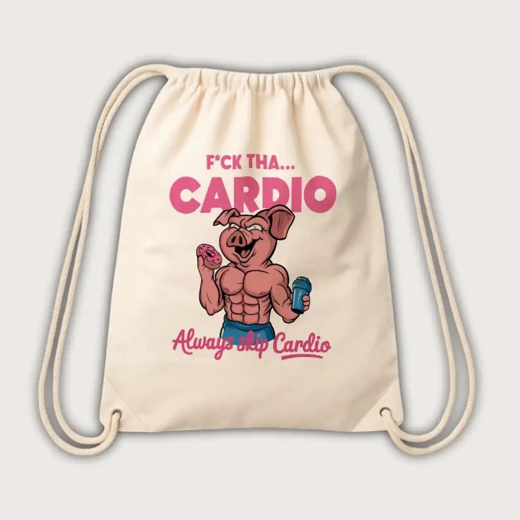 F*ck Tha Cardio Always Skip Cardio Gym Bag Natural – Steel Spirit