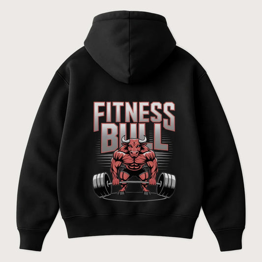 Fitness Bull (Backprint) Oversized Hoodie Black – Steel Spirit