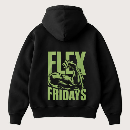 Flex Fridays (Backprint) Oversized Hoodie Black - Steel Spirit