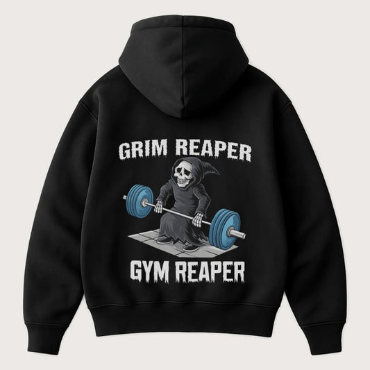 Grim Reaper Gym Reaper (Backprint) Oversized Hoodie Black - Steel Spirit
