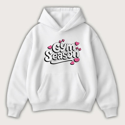 Gym Season Oversized Hoodie White - Steel Spirit