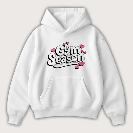 Gym Season Oversized Hoodie White - Steel Spirit