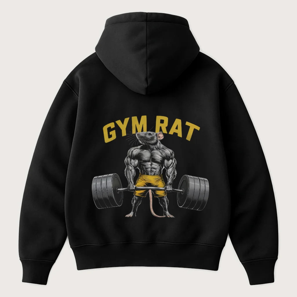 Gymrat (Backprint) Oversized Hoodie Black - Steel Spirit