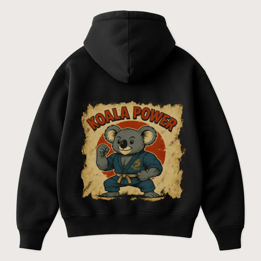 Koala Power (Backprint) Oversized Hoodie Black – Steel Spirit