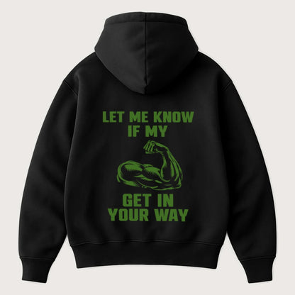Let Me Know If My Biceps Get in Your Way (Backprint) Oversized Hoodie Black - Steel Spirit