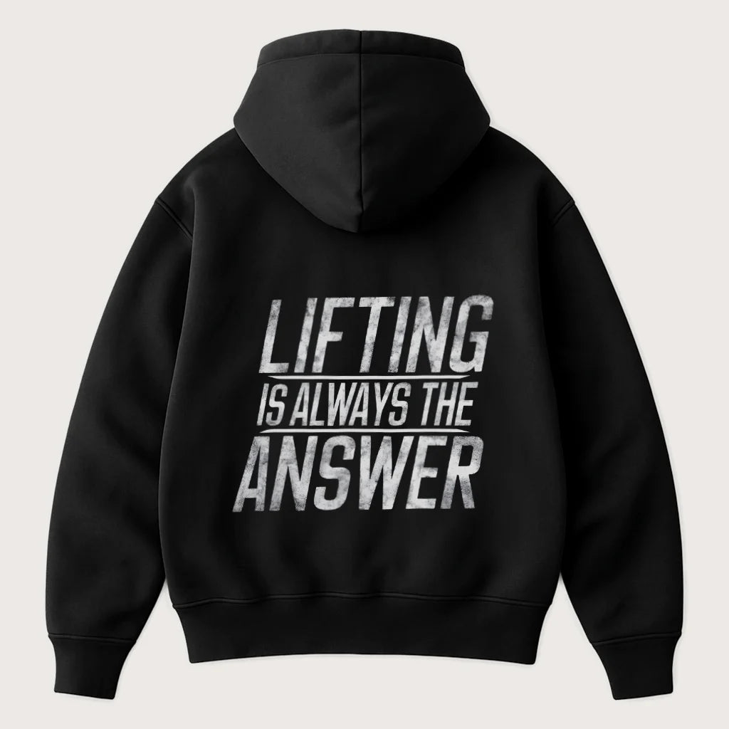 Lifting Is Always The Answer (Backprint) Oversized Hoodie Black - Steel Spirit