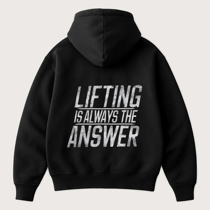 Lifting Is Always The Answer (Backprint) Oversized Hoodie Black - Steel Spirit