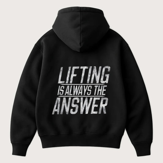 Lifting Is Always The Answer (Backprint) Oversized Hoodie Black - Steel Spirit