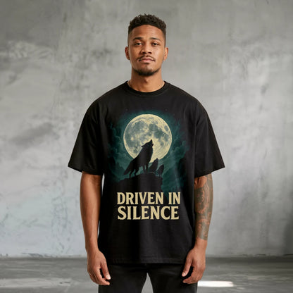 Driven in Silence Oversized Vintage T-Shirt Black - Steel Spirit 