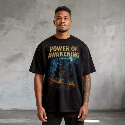Power Of Awakening Oversized T-Shirt Black - Steel Spirit