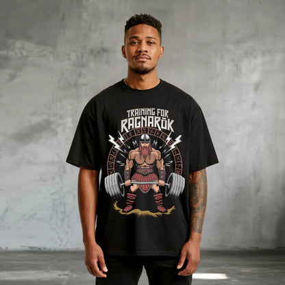 Training For Ragnarök Oversized T-Shirt Black - Steel Spirit