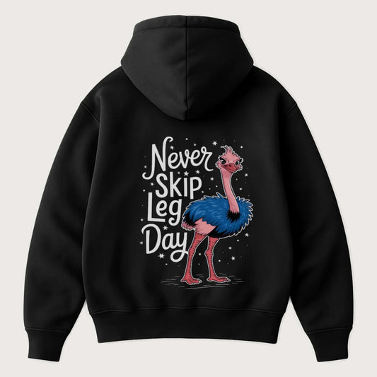 Never Skip Legday (Backprint) Oversized Hoodie Black - Steel Spirit