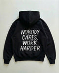 Nobody Cares, Work Harder (Backprint) Oversized Hoodie Black - Steel Spirit