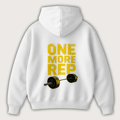 One More Rep (Backprint) Oversized Hoodie White - Steel Spirit