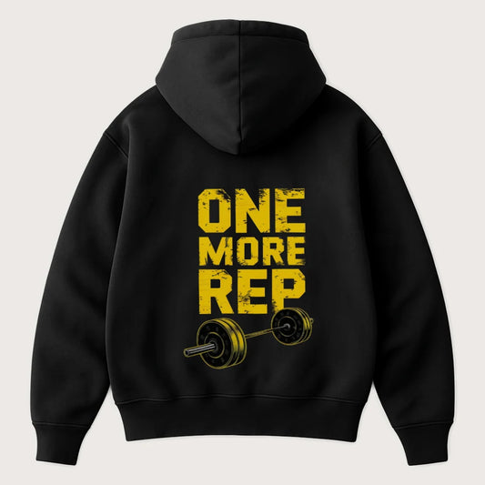 One More Rep (Backprint) Oversized Hoodie Black - Steel Spirit