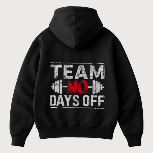 Team No Days Off (Backprint) Oversized Hoodie Black - Steel Spirit